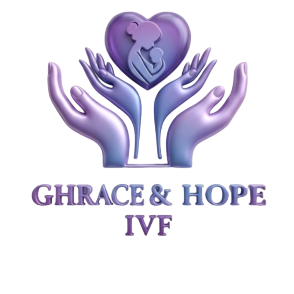Ghrace & Hope IVF Centre logo symbolizing fertility care, motherhood, hope, and advanced reproductive treatment in Delhi.